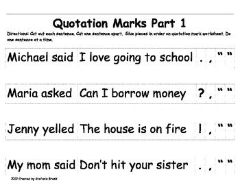 Quotation Mark Activities And Worksheets By Stefanie Bruski Tpt