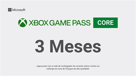 Xbox Game Pass Core 3 Meses Código Digital Playce Games And T