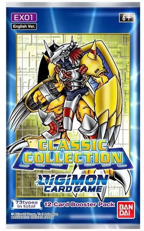 Digimon Trading Card Game Classic Collection Booster Pack Ex01 12 Cards