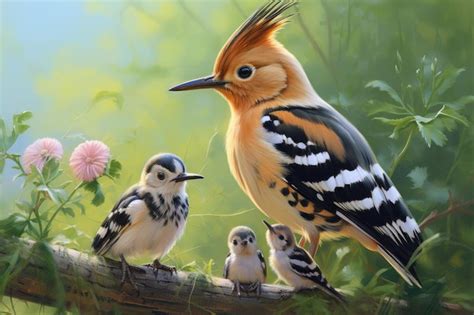 Premium Photo Eurasian Hoopoe Upupa Epops With Chicks