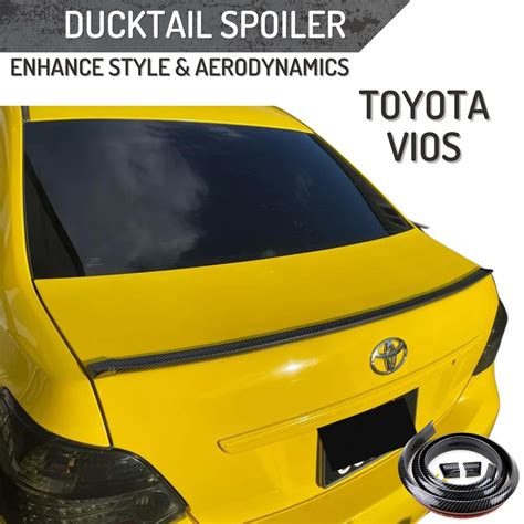 TOYOTA VIOS SAMURAI REAR WING DUCKTAIL SPOILER RUBBER LIP Rear Bonnet