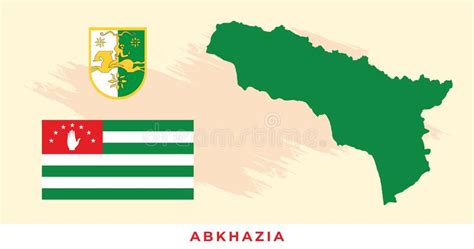 National Map Of Abkhazia Vector Flag Of Abkhazia Stock Vector