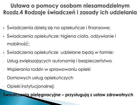 PPT Ustawa O Pomocy Osobom Niesamodzielnym PowerPoint Presentation