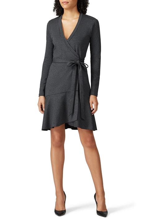 Grey Wrap Dress By Nicole Miller Rent The Runway