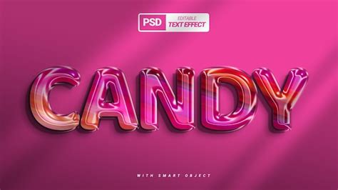 Premium Psd Candy Purple 3d Text Effect Template Design