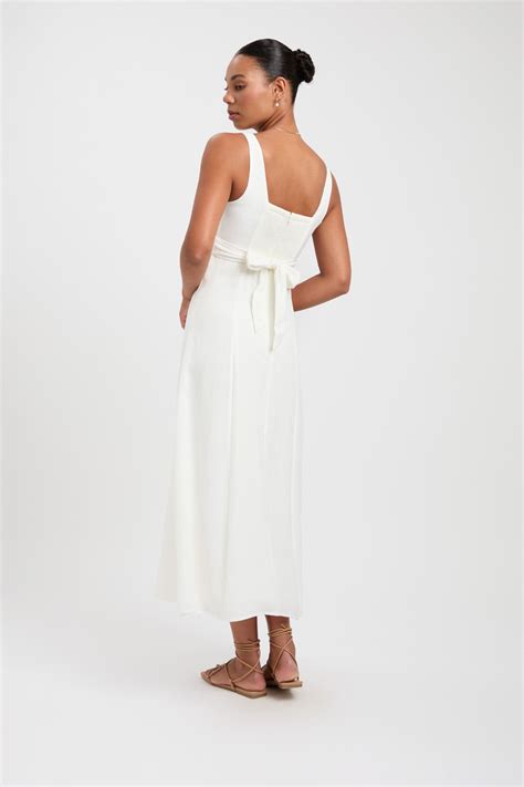 Hayman Tie Midi Dress KookaÏ Australia