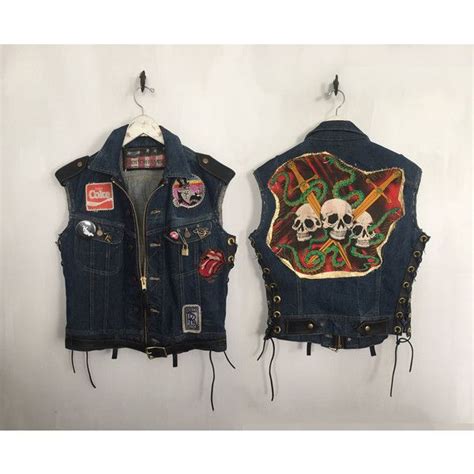 Customized Vintage Denim Biker Vest Motorcycle Vest Rock N Roll