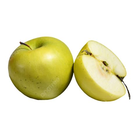 A Whole Green Apple And Half A Cut Apple Fresh Apple Nutrition Png