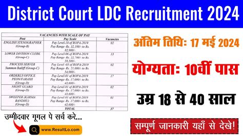 District Court Ldc Recruitment 2024