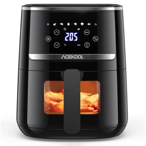 WhizMax Digital Touch Screen Air Fryer With Visible Window 8 Cooking