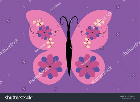 Beautiful Purple Butterfly Vector Illustration Stock Vector Royalty Free 1821299645 Shutterstock