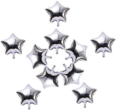 Amazon AnnoDeel 50 Pcs 10inch Silver Star Balloons Mylar Star