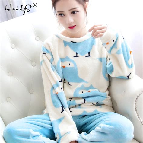 Promo Offer Autumn And Winter Women Pyjamas Sets Thick Warm Coral