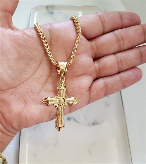 Gold Cross Necklace For Men Crucifix Necklace T For Him Men Guys