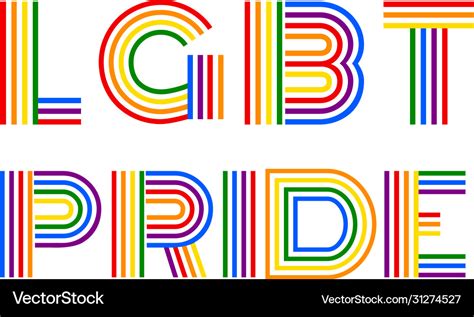 Lgbt Pride Gender Equality Lettering Royalty Free Vector