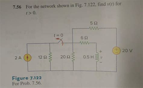 Solved 7 56 For The Network Shown In Fig 7 122 Find V T Chegg