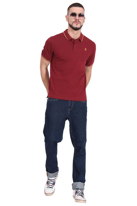 Plain Cotton Maroon Polo T Shirt For Men Blueaura Apparels