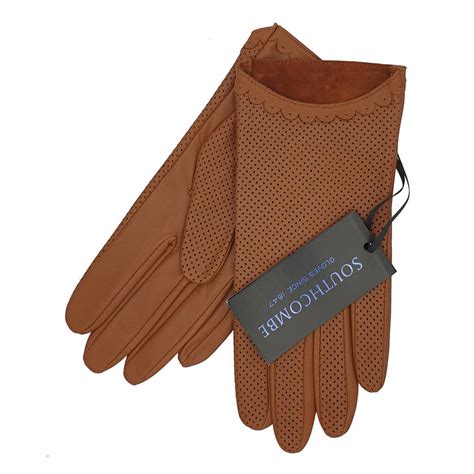 Peggy Womens Unlined Leather Driving Gloves By Southcombe Gloves