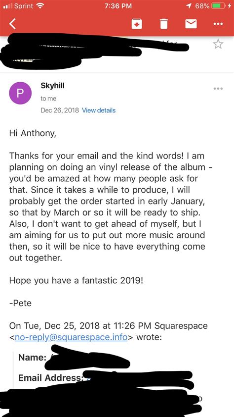 PETER ANSWERED MY EMAIL HOLY SHIT!! The Run With The Hunted vinyl will ...