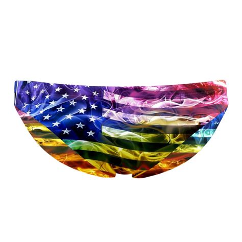 Jammers For Men Swim Briefs For Men Rainbow Peace Pride Lgbt Usa Flag