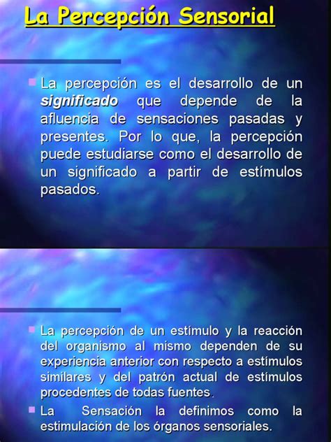 La Percepción Sensorial