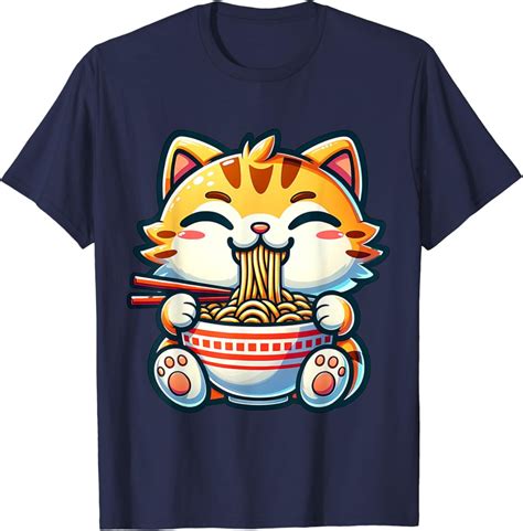 Hot Trending Kawaii Graphic Japanese Anime Manga Cat Ramen Aesthetic T Shirt Vintage Tee