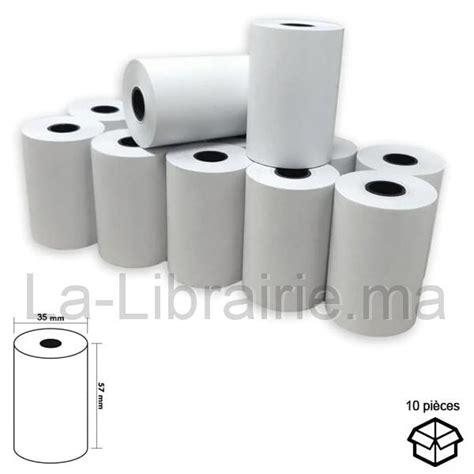 10 Rouleaux Papier Thermique TPE 57 X 35 Mm La Librairie Ma