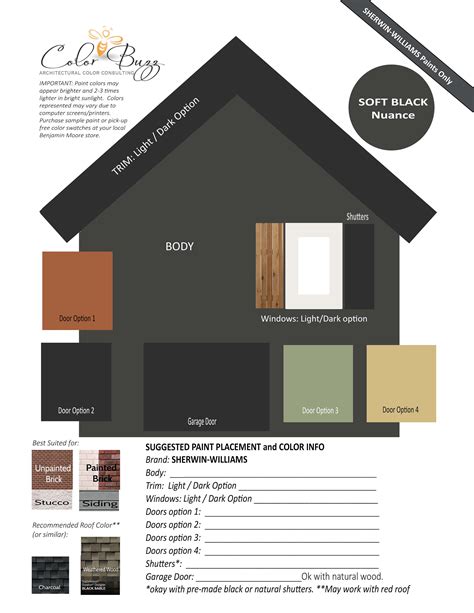 Home Exterior Paint Color Palette Sherwin Williams Soft Black Dark