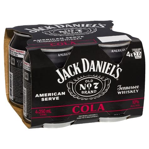 JACK DANIEL S AMERICAN SERVE COLA 250ML CANS