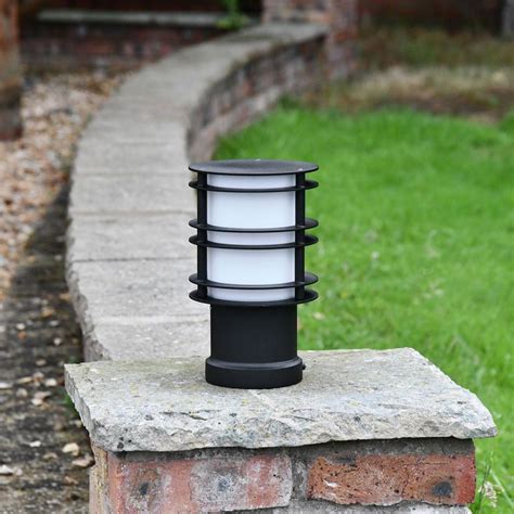 Riverfront Black Steel Low Level Bollard Light 28cm Black Country