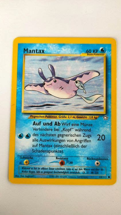 Mantax Pokemon Neo Genesis Kaufen Auf Ricardo