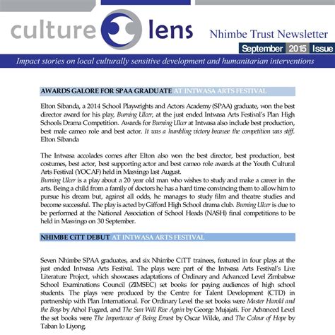 Culture Lens Nhimbe Newsletter September 2015 Pdf DocDroid