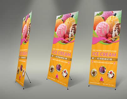 Ice Cream Roll Up Signage Banner Template Vol 3 On Behance