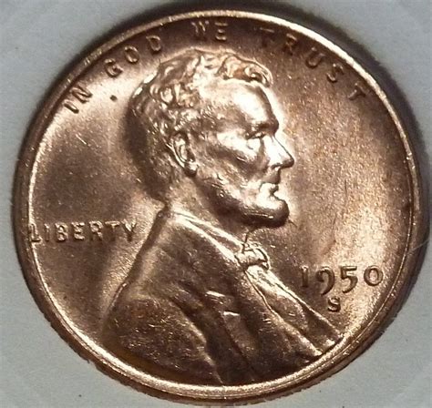 1950 S BU RED GEM BU Lincoln Wheat Cent H 011 For Sale Buy Now