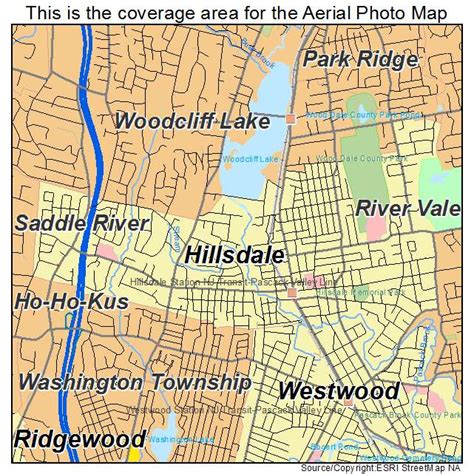 Aerial Photography Map of Hillsdale, NJ New Jersey