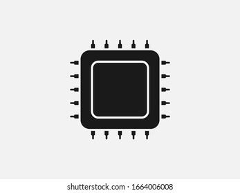 Microchip Line Icon Cpu Central Processing Stock Vector Royalty Free