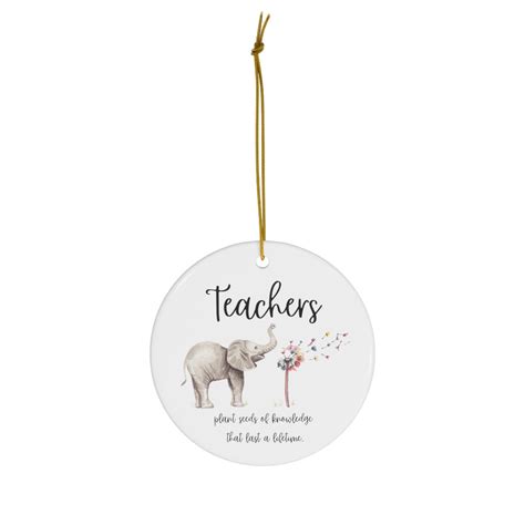 Teacher Appreciation Ornament Elephant Blowing Dandelion Teacher Christmas T Meaningful