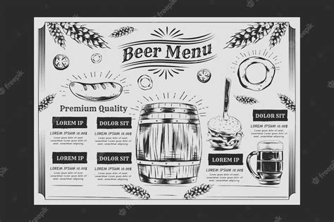 Free Vector Hand Drawn Beer Menu Template