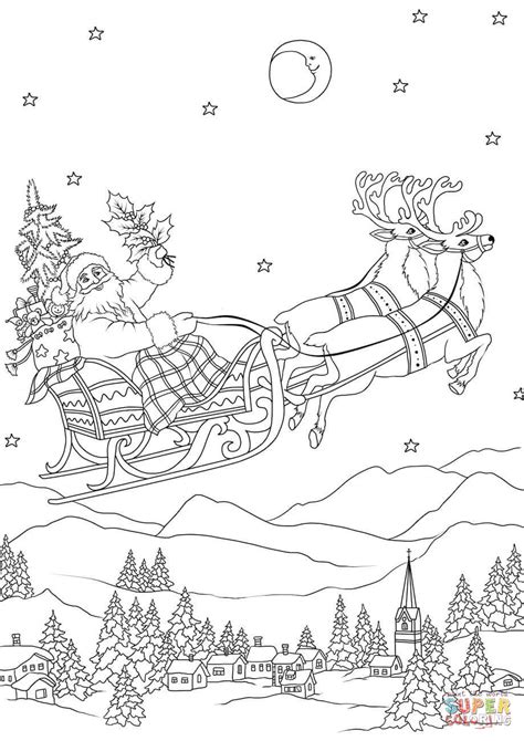 Flying Reindeer Coloring Pages