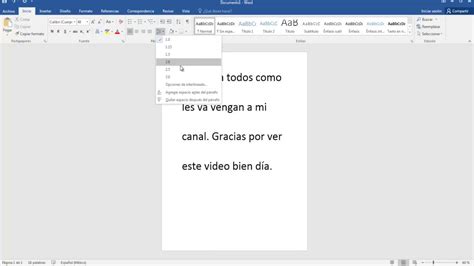 Como Poner Interlineado Mínimo A Una Hoja En Word 2016 YouTube