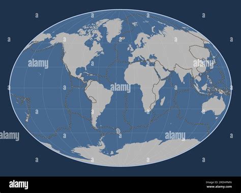 Shape Of The Sandwich Tectonic Plate On The Solid Contour Map In The