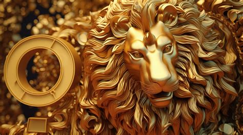 Close Up 3d Illustration Of The Golden Leo Zodiac Sign Background