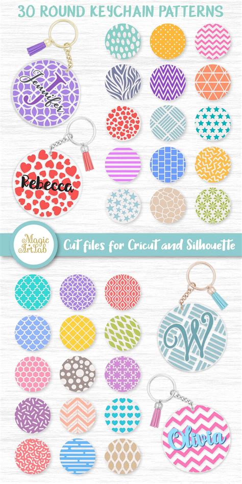 Keychain Svg Acrylic Keychain Bundle Keyring Pattern Etsy