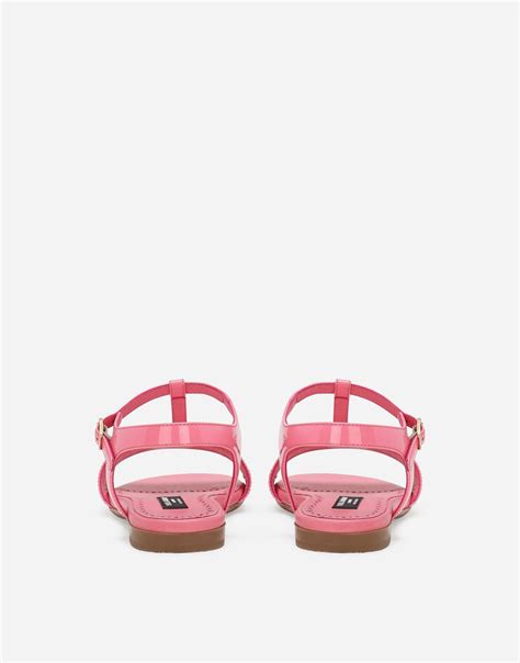 Patent Leather Sandals In Pink For Dolceandgabbana® Us