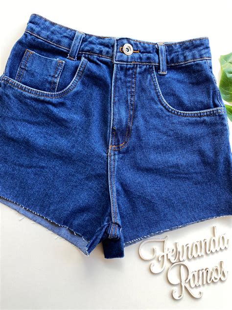 Short Jeans Feminino Cintura Alta Fernanda Ramos Store