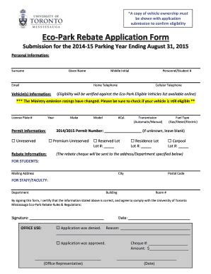 Fillable Online Utm Utoronto A Copy Of Vehicle Ownership Must Utm