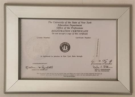 Registration Certificate Frame State Of New York Nyc Frame Hpd