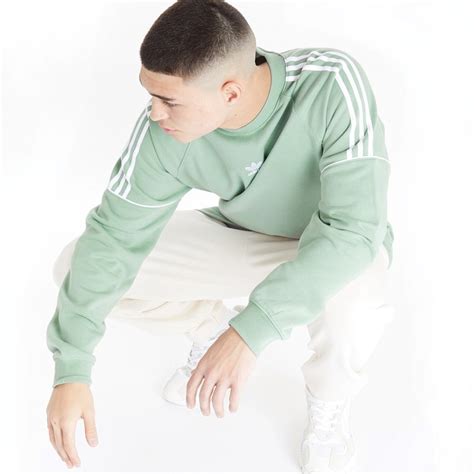 Buy Adidas Originals Mens Rekive Crew Sweatshirt Silver Green