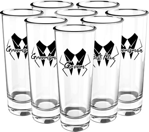 Bachpartygifts Set Of Groom And Groomsmen Shot Glasses Bachelor Party