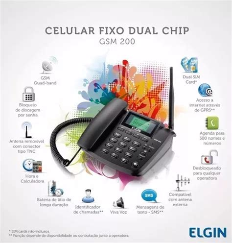 Telefone Celular Rural Fixo Chip Elgin Gsm Parcelamento Sem Juros